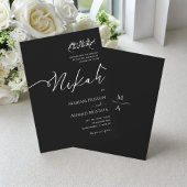 ミニマモダンリスト書道ブラック&ホワイトニカ 招待状
