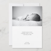 ミニマモダンリスト書道写真誕生 案内状 (裏面)