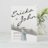 ミニマモダンリスト書道写真 招待状 (スタンド正面)