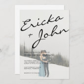 ミニマモダンリスト書道写真 招待状 (正面/裏面)