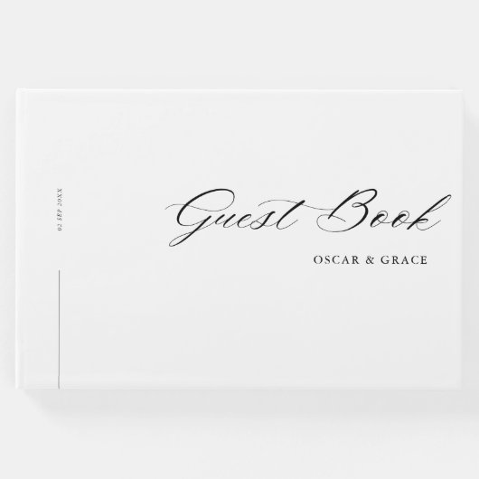 ミニマモダンリスト書道白黒結婚ズ ゲストブック (正面)
