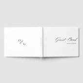 ミニマモダンリスト書道白黒結婚ズ ゲストブック (全面)