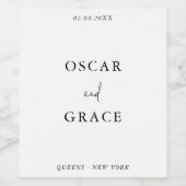 ミニマモダンリスト書道白黒結婚ズ ワインラベル (シングルラベル)