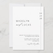 ミニマモダンリスト書道白黒結婚ズ 招待状 (正面)