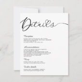 ミニマモダンリスト書道白黒詳細 招待状 (正面)