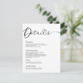 ミニマモダンリスト書道白黒詳細 招待状 (スタンド正面)