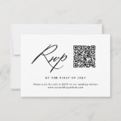 ミニマモダンリスト書道結婚のQRコード 出欠カード (正面)