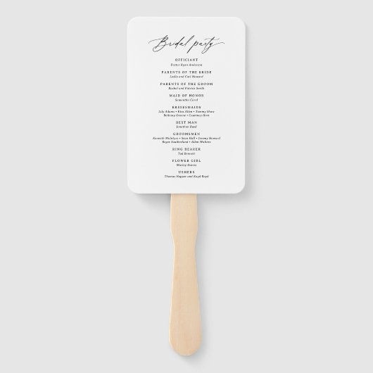 ミニマモダンリスト書道結婚式 プログラム ハンドファン (裏面)