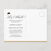 ミニマモダンリスト書道2写真卒業 インビテーションポストカード (裏面)