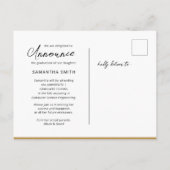 ミニマモダンリスト書道2写真卒業 案内ポストカード (裏面)