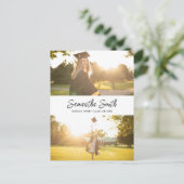 ミニマモダンリスト書道2写真卒業 案内ポストカード (スタンド正面)