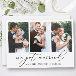 ミニマモダンリスト書道3写真結婚s 案内状