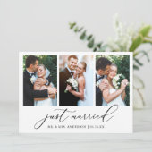 ミニマモダンリスト書道3枚結婚の写真 案内状 (スタンド正面)