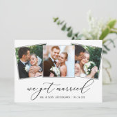 ミニマモダンリスト書道3枚結婚の写真 案内状 (スタンド正面)