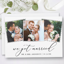 ミニマモダンリスト書道3枚結婚の写真 案内状