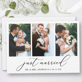 ミニマモダンリスト書道3枚結婚の写真 案内状