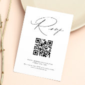 ミニマモダンリスト書道QRコード結婚 出欠カード
