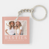 ミニマモダンリスト最高のシックフレンドBFF写真 キーホルダー (裏面)