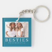 ミニマモダンリスト最高のシックフレンドBFF写真 キーホルダー (裏面)