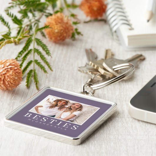 ミニマモダンリスト最高のシックフレンドBFF写真 キーホルダー (側面)