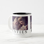 ミニマモダンリスト最高のシックフレンドBFF写真 ツートーンマグカップ (正面左)