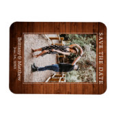 ミニマモダンリスト木材プリント日付の保存 マグネット (横)