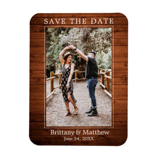 ミニマモダンリスト木材プリント日付の保存 マグネット (縦)