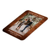 ミニマモダンリスト木材プリント日付の保存 マグネット (左側)