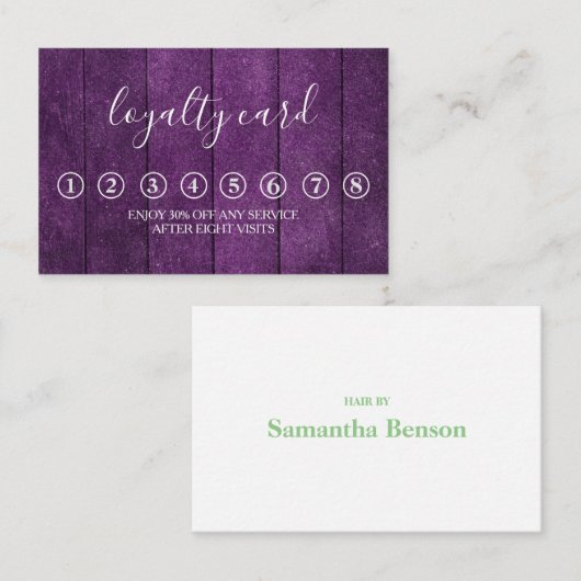 ミニマモダンリスト木製背景ロイヤリティカード 名刺 (正面/裏面)