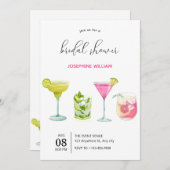 ミニマモダンリスト果実飲料ブライダルシャワー 招待状 (正面/裏面)