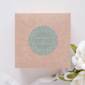 ミニマモダンリスト植物セージ緑結婚の ラウンドシール