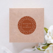 ミニマモダンリスト植物学テラコッタ結婚ズ ラウンドシール