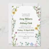 ミニマモダンリスト植物学フローラ結婚ズ 招待状 (正面)