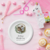 ミニマモダンリスト植物性クリスマス ペーパープレート (パーティー)