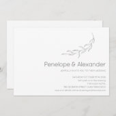 ミニマモダンリスト植物性結婚スケッチ 招待状 (正面/裏面)