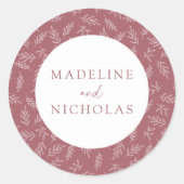 ミニマモダンリスト植物砂漠バラ結婚ズ ラウンドシール (正面)