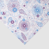 ミニマモダンリスト植物青と紫のパターン 薄葉紙 (詳細)