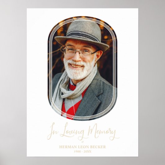 ミニマモダンリスト楕円エフェクト写真葬儀 ポスター (正面)