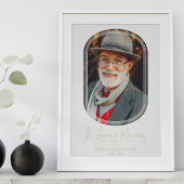 ミニマモダンリスト楕円エフェクト写真葬儀 ポスター