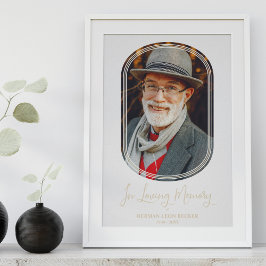 ミニマモダンリスト楕円エフェクト写真葬儀 ポスター