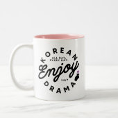 ミニマモダンリスト楽しむの韓国ドラマ好き ツートーンマグカップ (左)