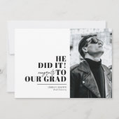 ミニマモダンリスト横向き3枚の写真卒業 招待状 (正面)