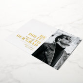 ミニマモダンリスト横向き3枚の写真卒業 箔招待状 (回転した状態)