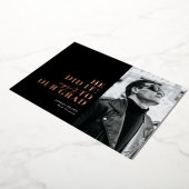 ミニマモダンリスト横向き3枚の写真卒業 箔招待状 (回転した状態)