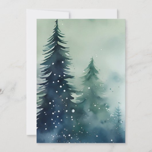 ミニマモダンリスト水の色のクリ企業のスマス シーズンカード (正面)