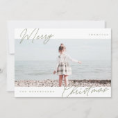 ミニマモダンリスト水平メリークリスマスフォト シーズンカード (正面)