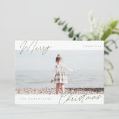 ミニマモダンリスト水平メリークリスマスフォト シーズンカード (スタンド正面)