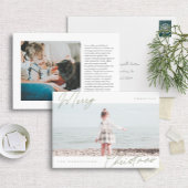 ミニマモダンリスト水平メリークリスマスフォト シーズンカード