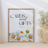 ミニマモダンリスト水色デイジーカードとギフト ポスター