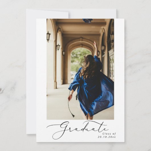 ミニマモダンリスト法の卒業書 案内状 (裏面)